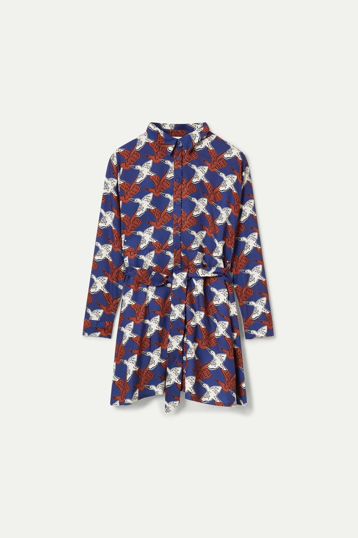 Vestido corto camisero estampado de animales Garza