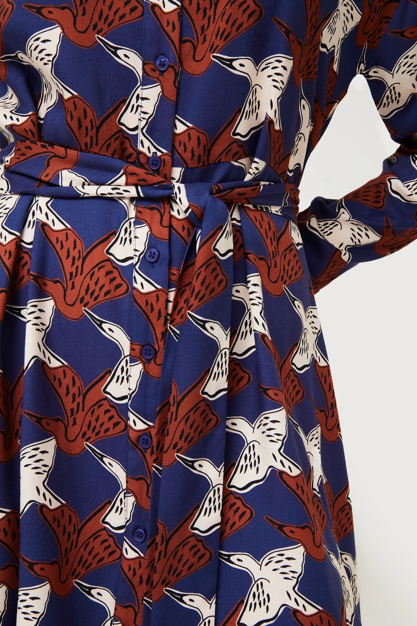 Vestido corto camisero estampado de animales Garza