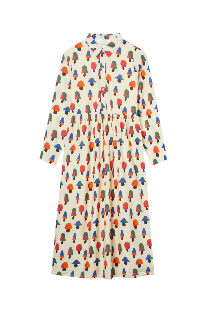 Vestido midi estampado de setas multicolor
