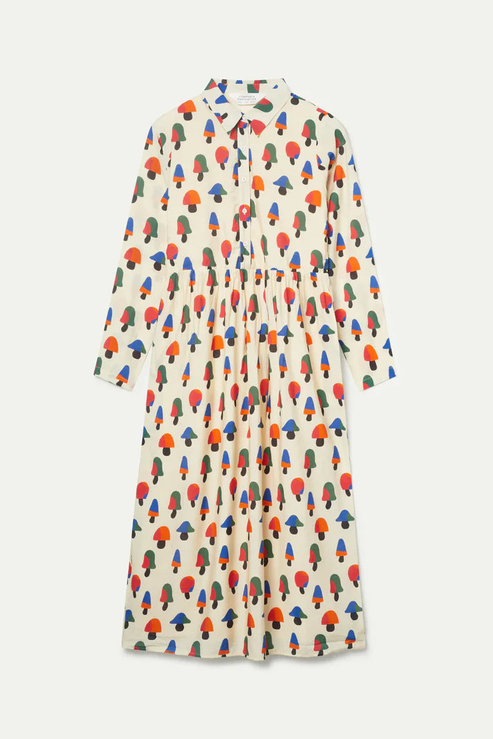 Vestido midi estampado de setas multicolor