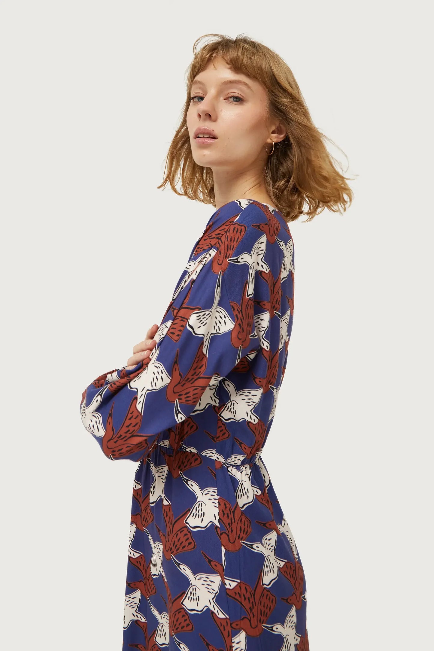 Vestido midi estampado de animales Garza