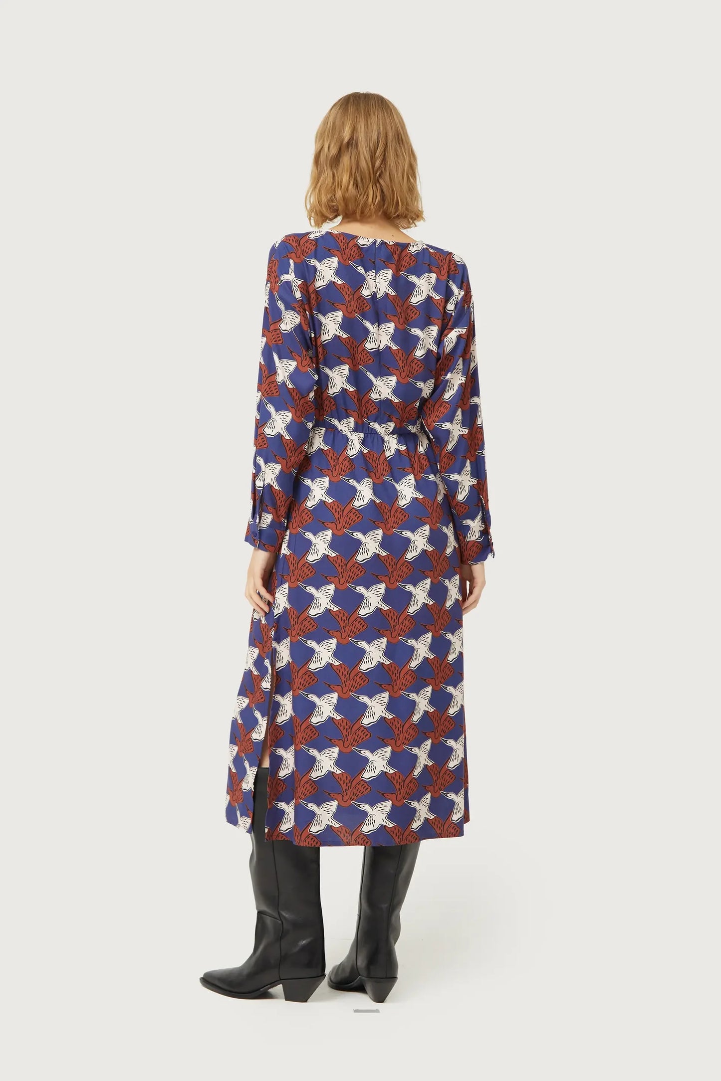 Vestido midi estampado de animales Garza