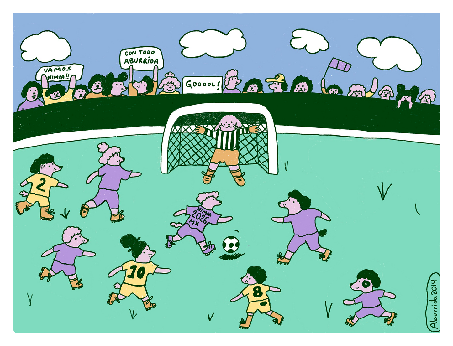PÓSTER PERRITAS FUTBOLERAS X ABURRIDA 2014