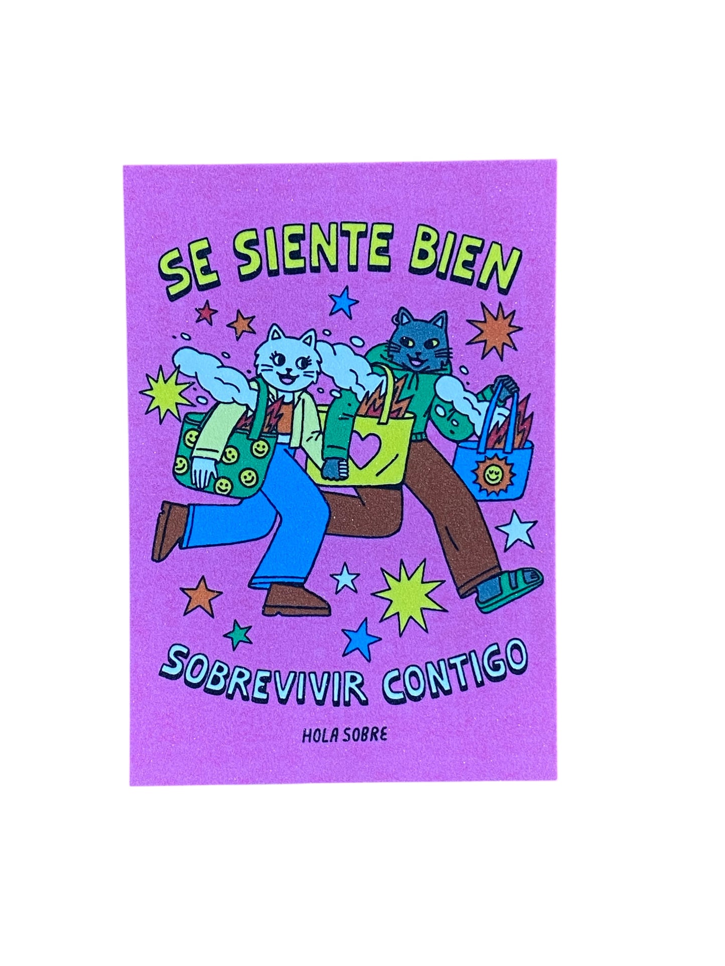 Postal con glitter