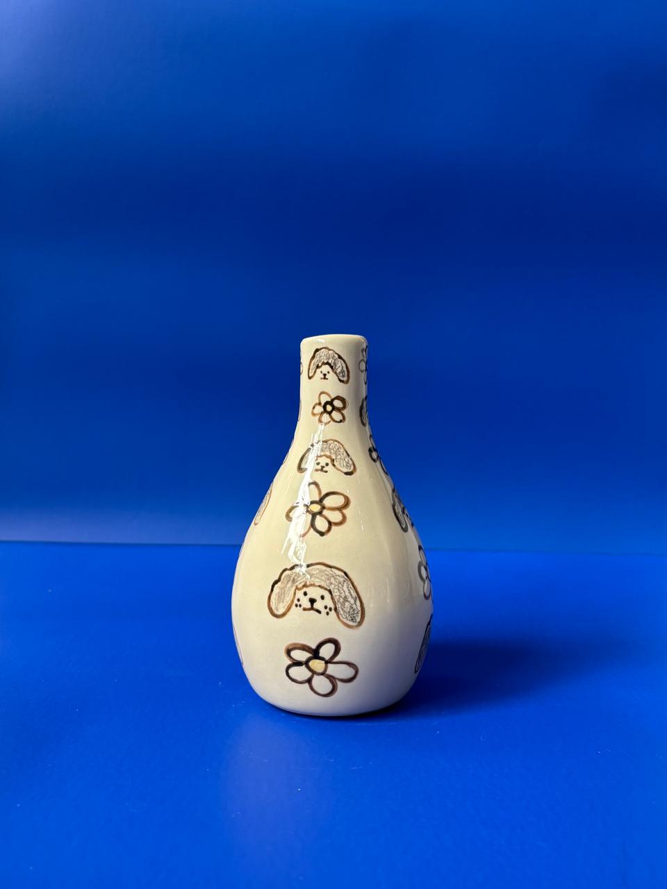Jarrón chico "perros y flores" X Aburrida 2014