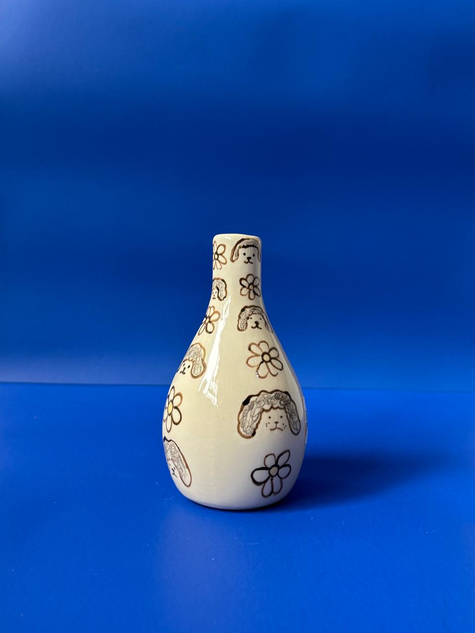 Jarrón chico "perros y flores" X Aburrida 2014